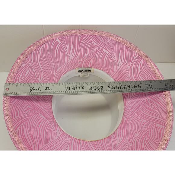 Vintage Nubiano New York Pink Wide Brim Church Derby Hat Fascinator - Picture 10 of 15